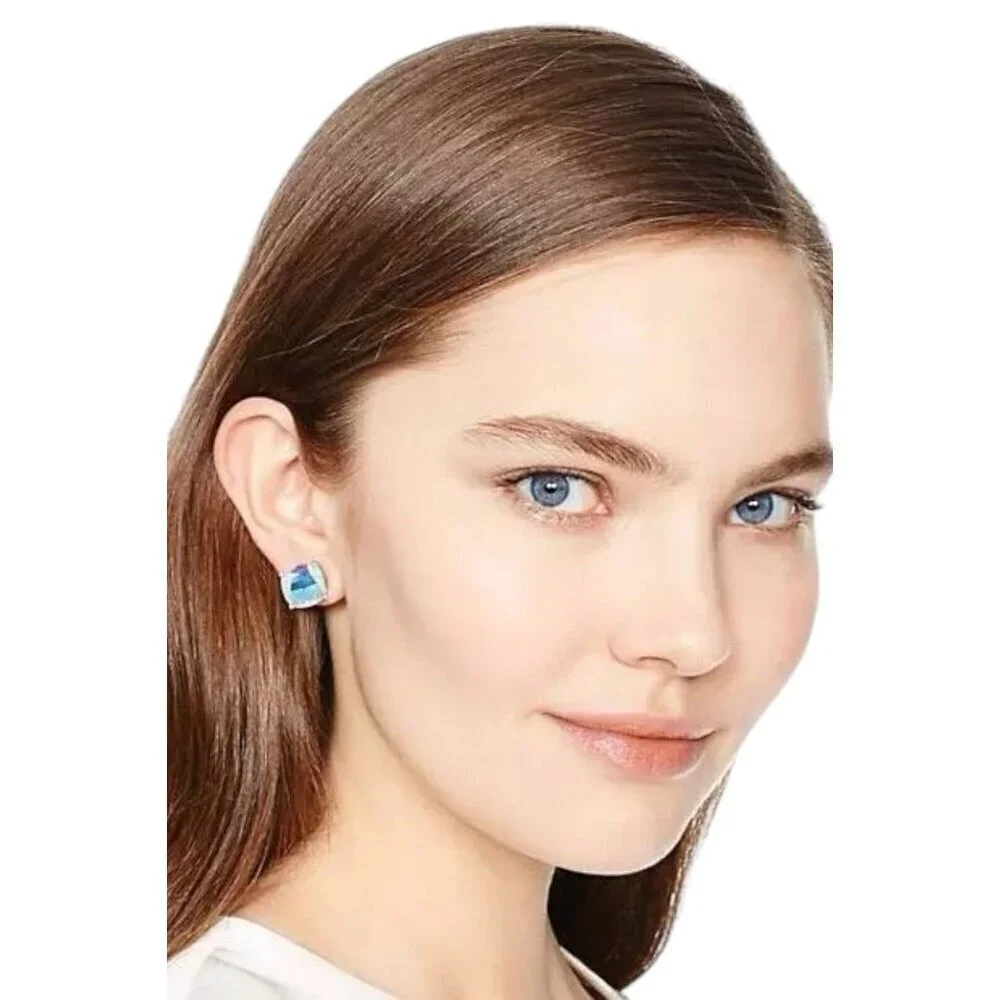 Kate Spade New York Small Square Studs Earrings Aurora Borealis